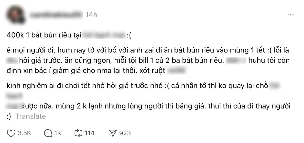  Một số người cho rằng đây là hành vi "chặt chém" khách.