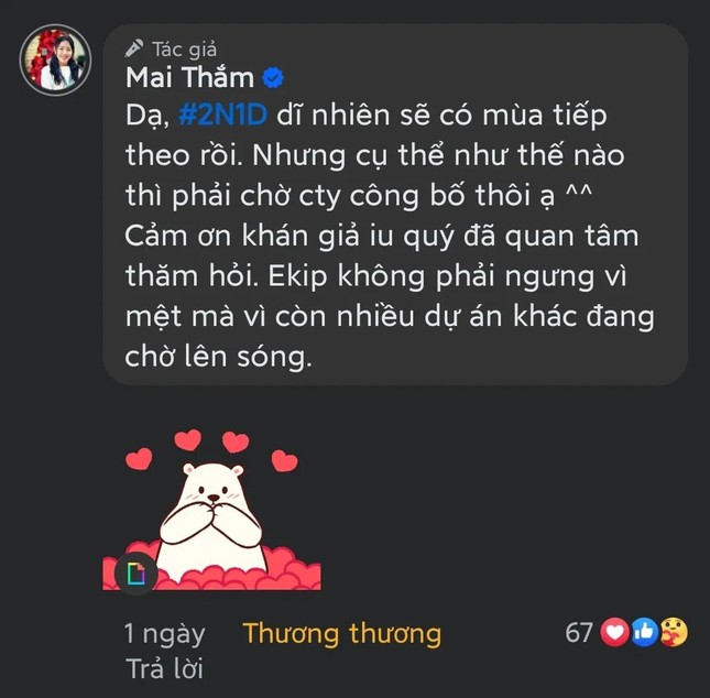 PD chương trình khẳng định sẽ có mùa tiếp theo, xóa tan những lo lắng từ người hâm mộ. 
