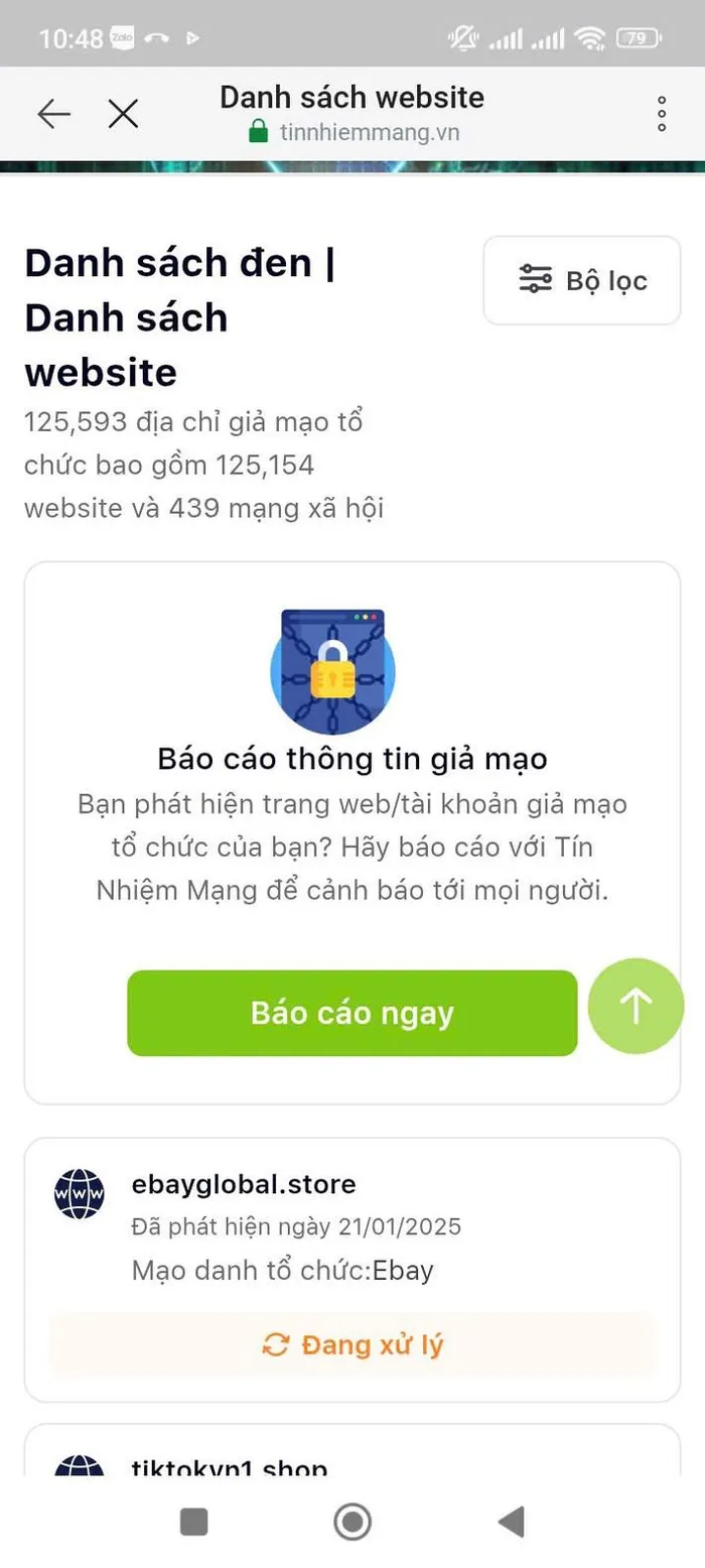  Bộ Công an hướng dẫn người dân tra cứu Web lừa đảo trên ứng dụng VNeID