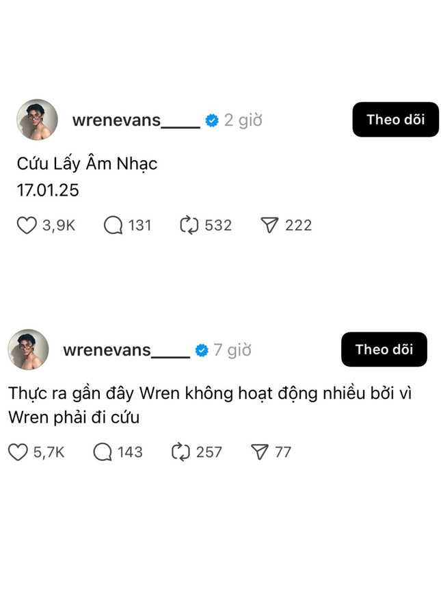 Wren Evans chính thức có động thái mới, khiến fan không khỏi xôn xao. 