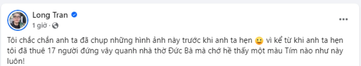  TikToker Long Chun còn chia sẻ câu chuyện hài hước, khẳng định nam ca sĩ đã "qua mặt" fan khi chụp ảnh trước giờ hẹn.