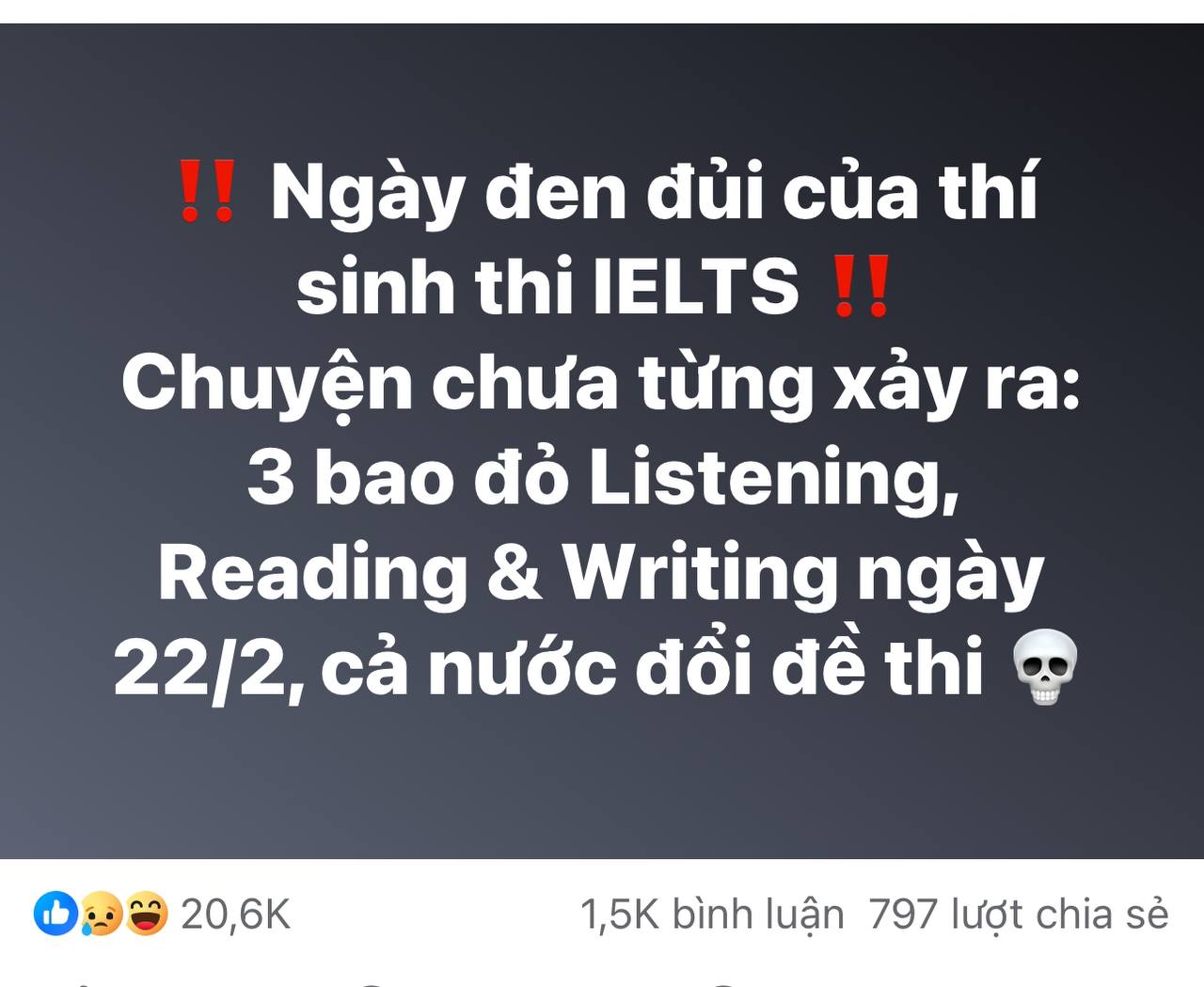 Đề thi “bao đỏ” khiến thí sinh IELTS hoang mang.