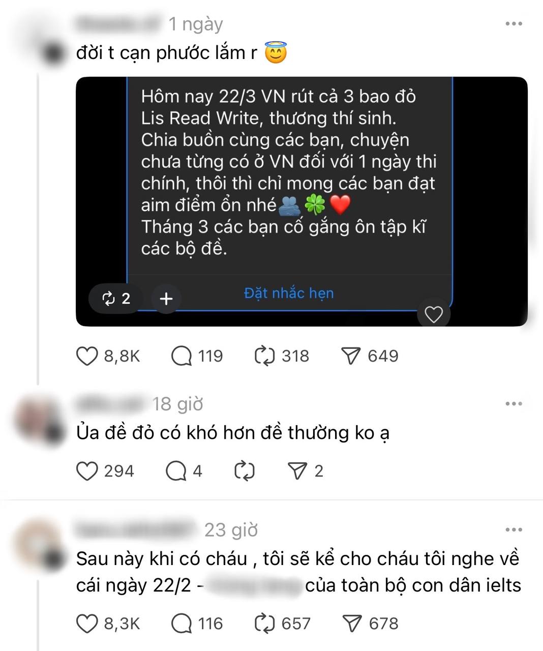 Nhiều thí sinh bày tỏ sự lo lắng, cho rằng đề thi trong “bao đỏ” có độ khó cao hơn bình thường.