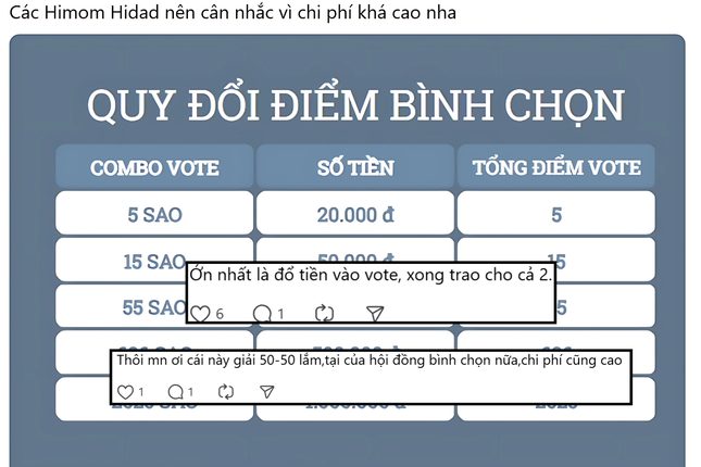 Sắp xếp hạng mục thiếu hợp lý khiến khán giả bối rối.