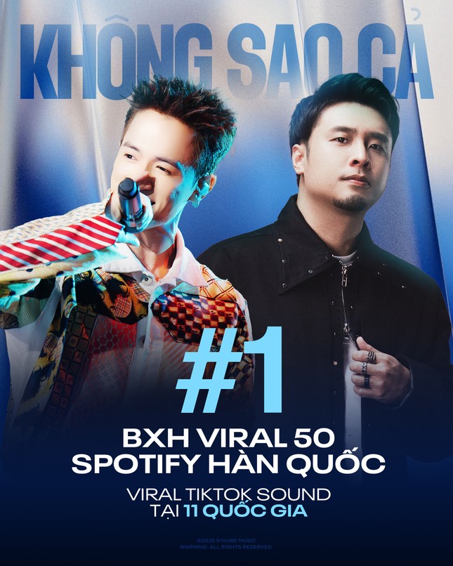  Không Sao Cả còn vươn lên vị trí số 1 trên bảng xếp hạng Viral 50 của Spotify Hàn Quốc