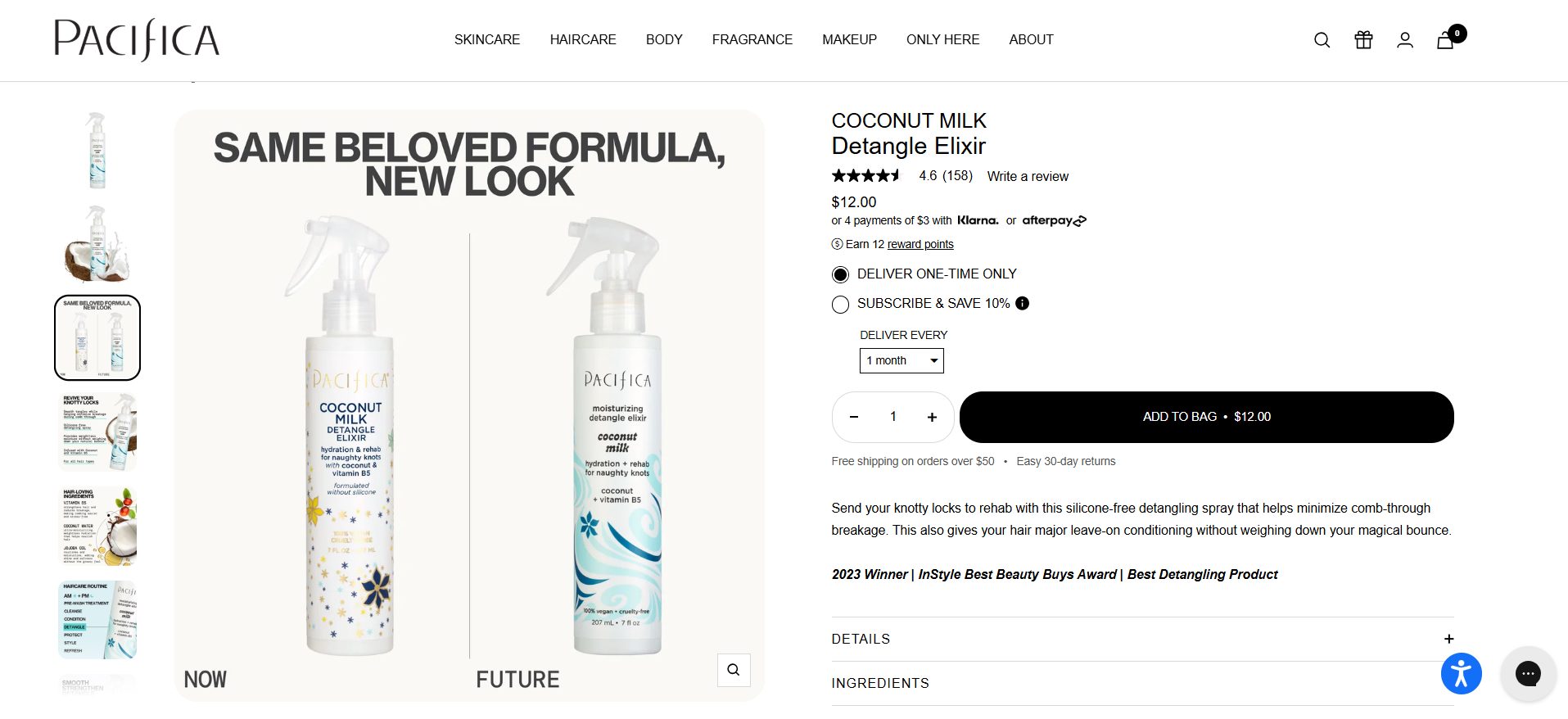  Đây là sản phẩm xịt dưỡng tóc không cần xả, chứa các thành phần thiên nhiên như dầu dừa, Vitamin B5, nha đam, protein đậu nành, lúa mạch thủy phân, dầu jojoba và bơ hạt mỡ. 