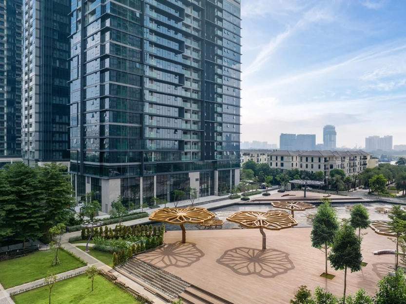 Công viên Lá Sen trong khu bất động sản hàng hiệu Grand Marina, Saigon (Ảnh: Masterise Homes)