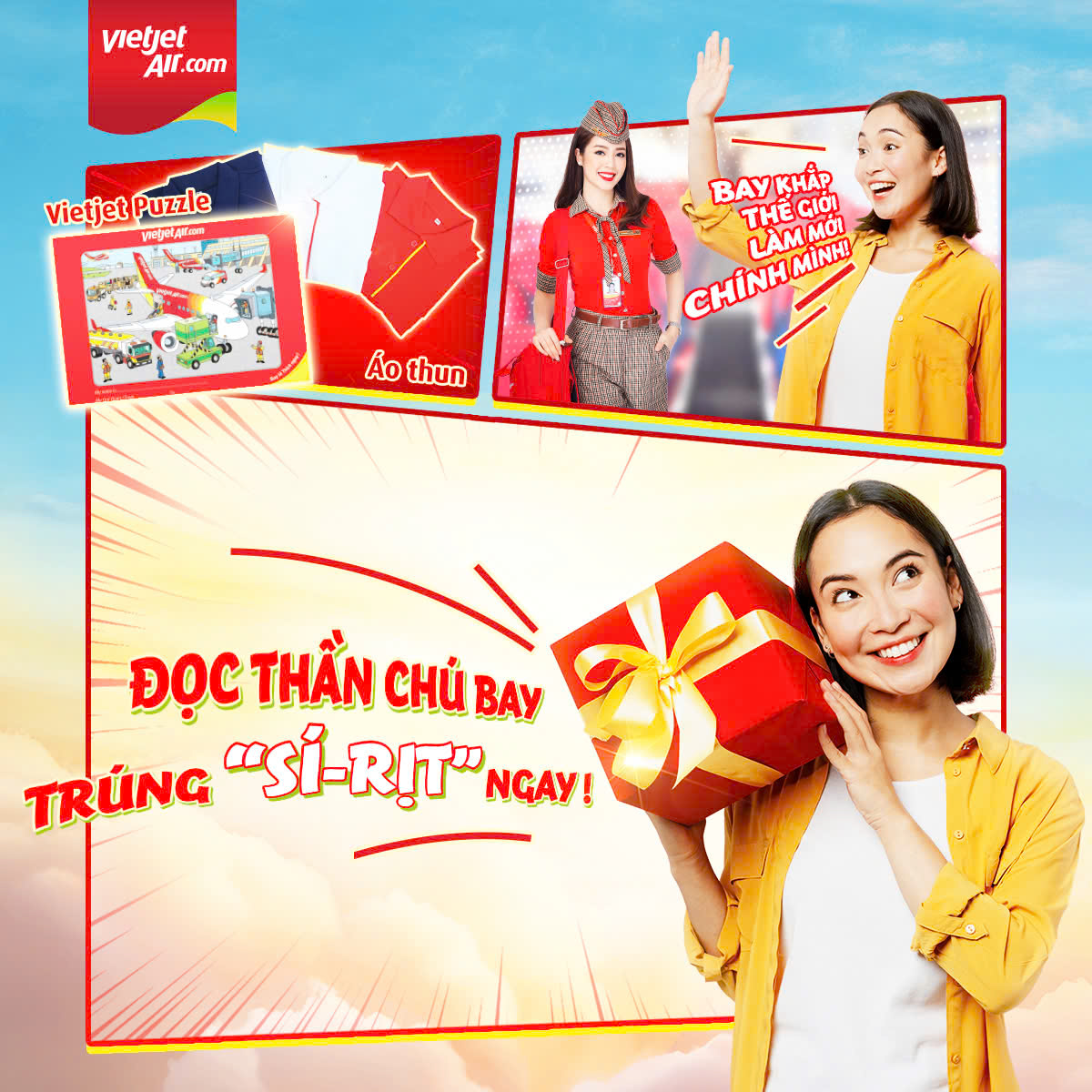 làn sóng mới trong ngành hàng không với chương trình “Đọc mật mã – Nhận quà Vietjet”.