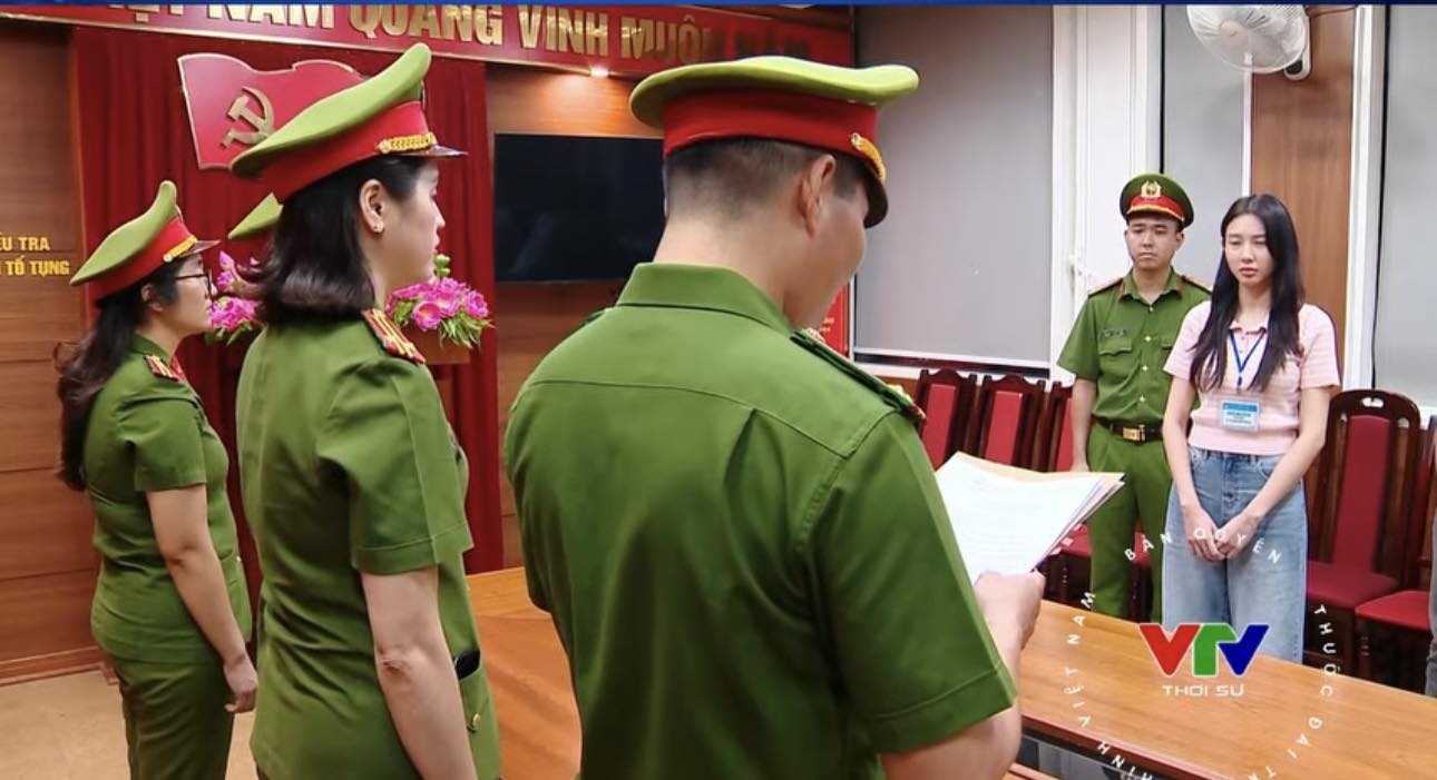 Thùy Tiên chính thức bị khởi tố (Ảnh: VTV Thời Sự)