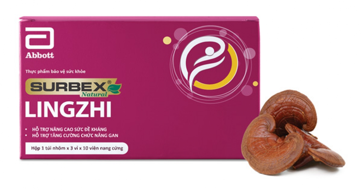 Thực phẩm bảo vệ sức khỏe SURBEX® NATURAL LINGZHI được quảng cáo hỗ trợ tăng cường chức năng gan, nâng cao sức đề kháng cho cơ thể