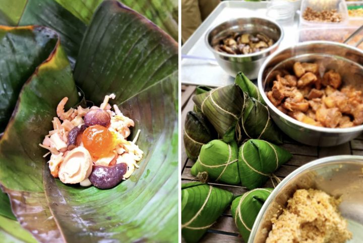 Bánh ú bá trạng được kết hợp nhiều loại nhân đa dạng. (Ảnh: Ngọc Trà Nguyễn)