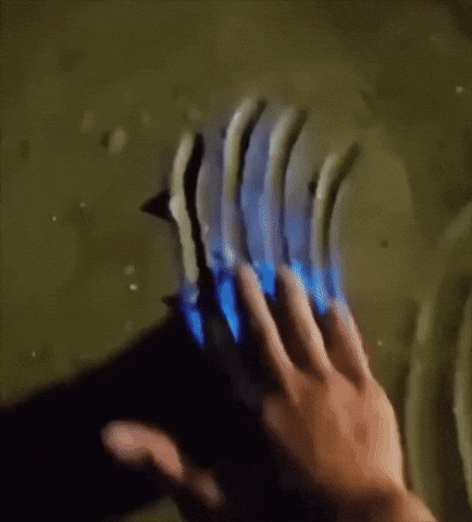 ánh sáng lóe lên khi bị kích thích.