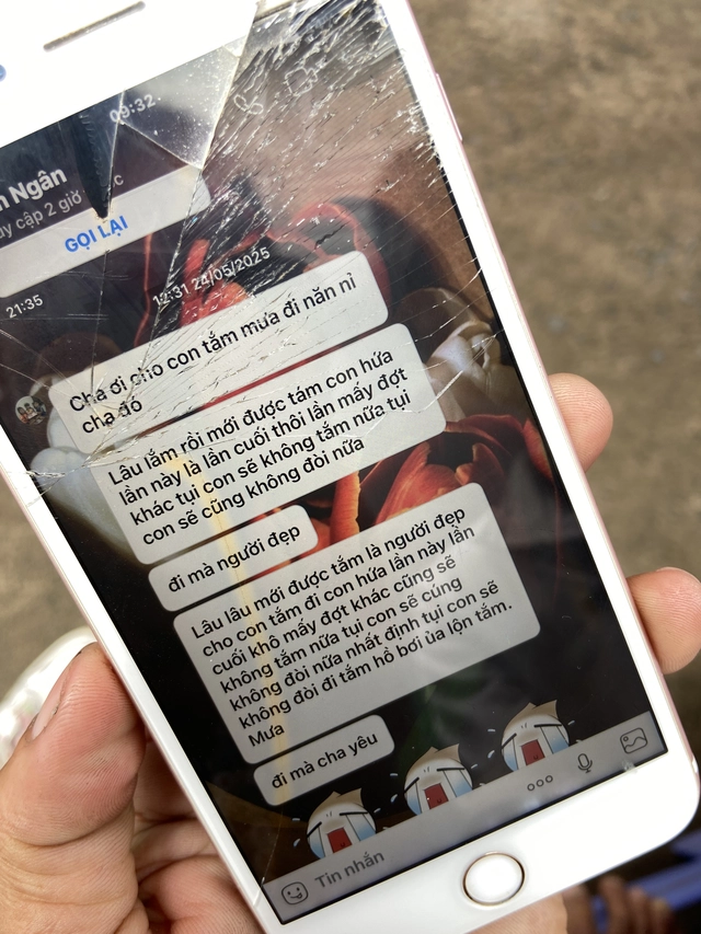  Xót xa tin nhắn cuối cùng của 2 cha con trong vụ bé gái 11 tuổi bị nước cuốn ở Biên Hoà