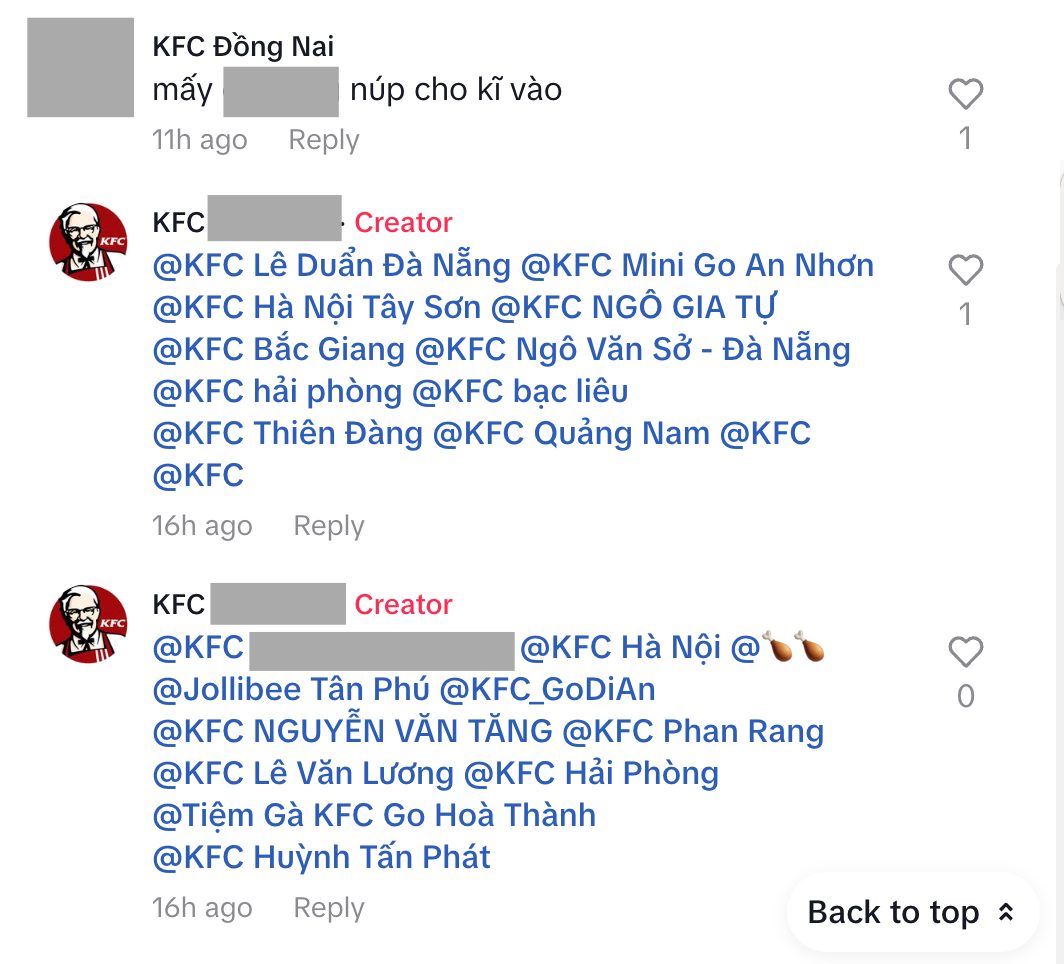 Hàng loạt tài khoản mạo danh thương hiệu KFC xuất hiện trên mạng xã hội.