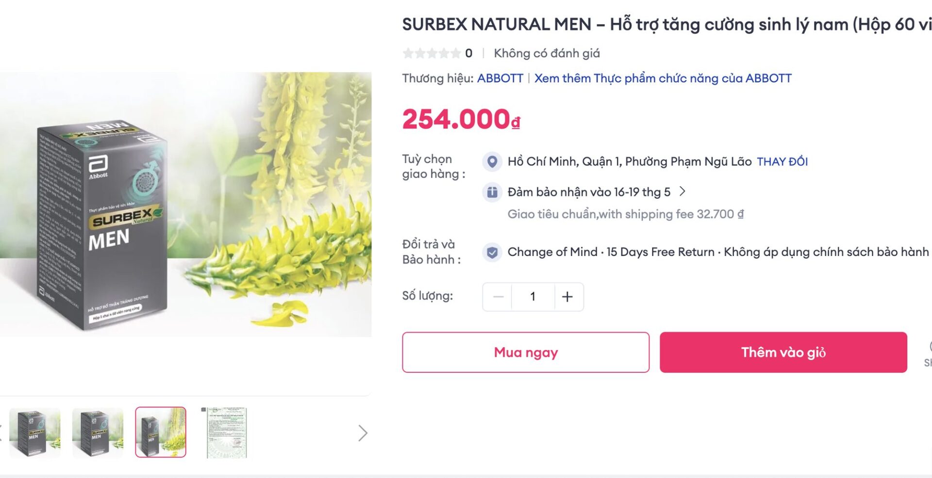 Thực phẩm bảo vệ sức khỏe SURBEX® NATURAL MEN