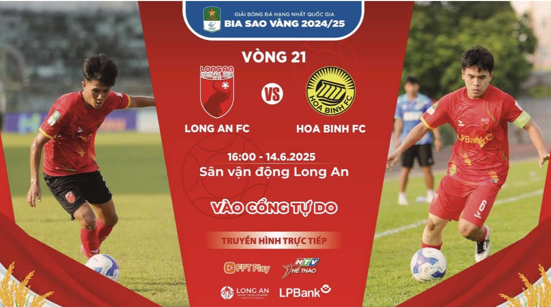 Trận lượt về sẽ diễn ra vào lúc 16 giờ ngày 14/6/2025 trên Sân vận động Long An.