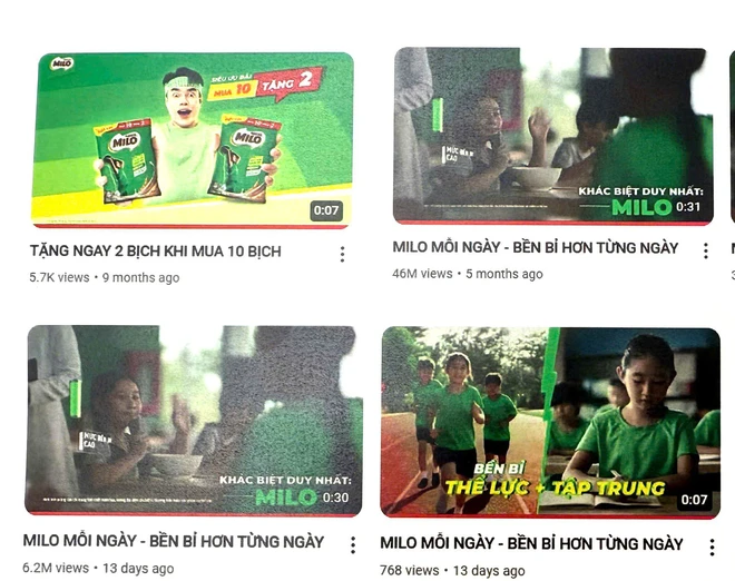  thu hồi các sản phẩm quảng cáo sai lệch liên quan đến sản phẩm "Sữa lúa mạch Nestlé Milo".