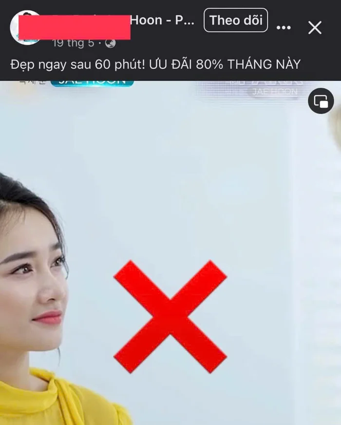 thẩm mỹ viện sử dụng hình ảnh trái phép trong video quảng cáo.
