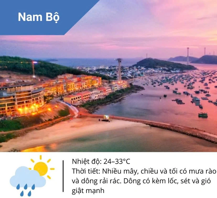 Thời tiết Nam Bộ hôm nay - Nguồn: MeteoViet