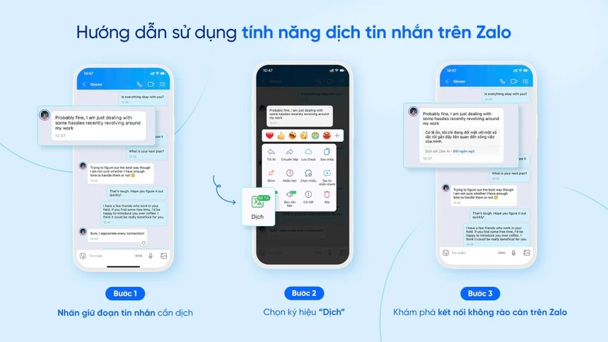 công cụ Dịch AI trên Zalo giờ đây còn hiểu được cả tiếng lóng, cảm thán và lối nói đời thường