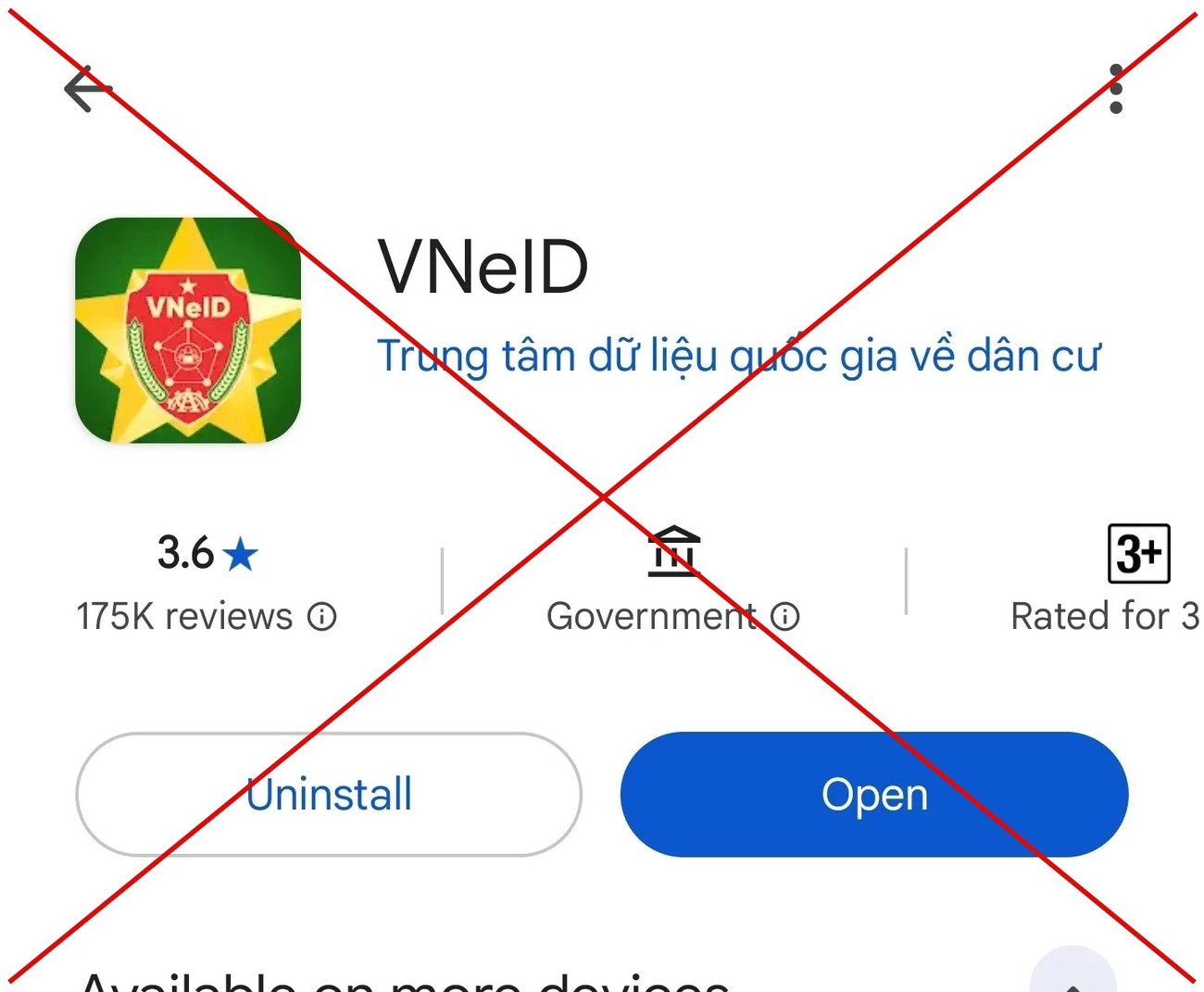 Ứng dụng VNeID giả mạo.