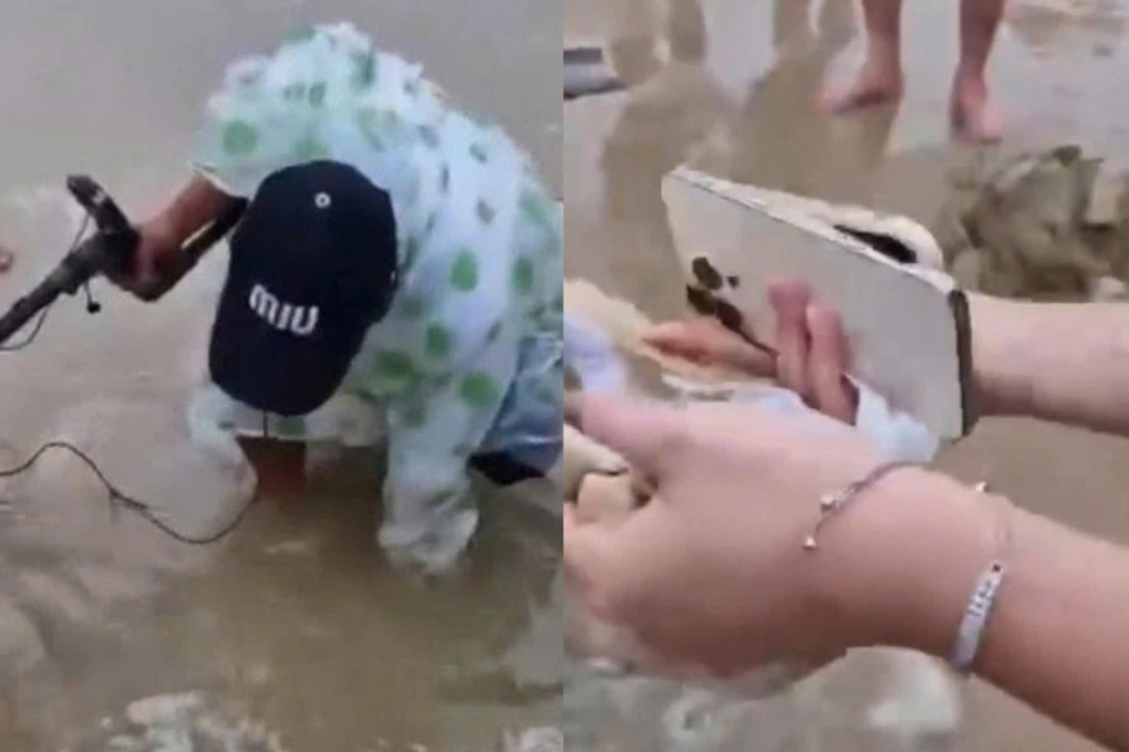 Sóng cuốn mất vị trí chôn điện thoại