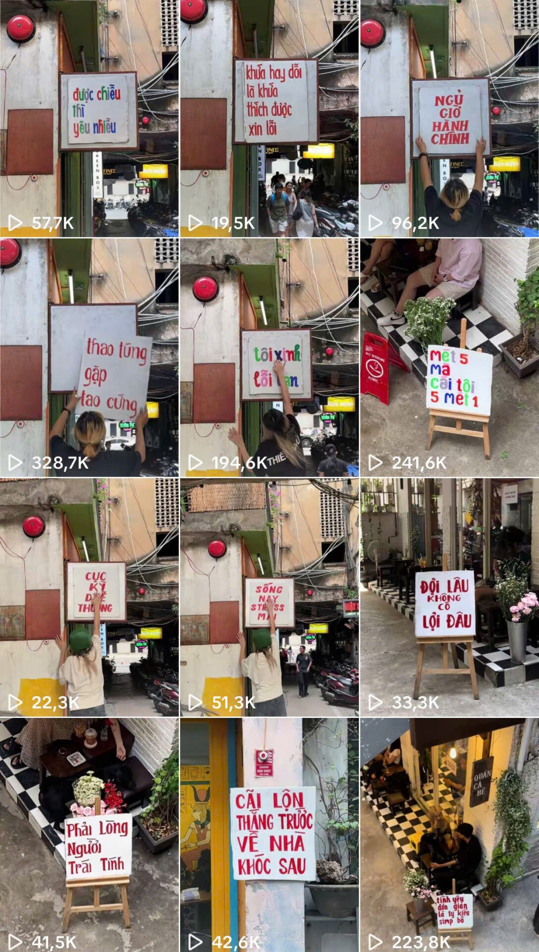 Quán gây ấn tượng mạnh bởi những dòng quote được viết tay tỉ mỉ trên bảng trắng.