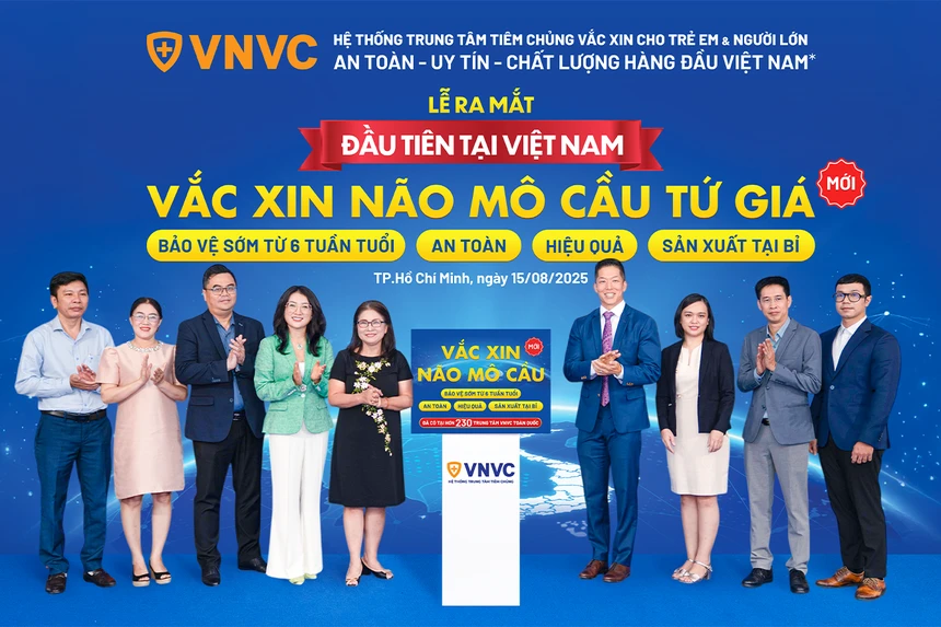 Hệ thống Tiêm chủng VNVC công bố triển khai vaccine MenACWY-TT của Pfizer (Mỹ), phòng bốn nhóm huyết thanh A, C, W, Y gây viêm màng não và nhiễm khuẩn huyết.