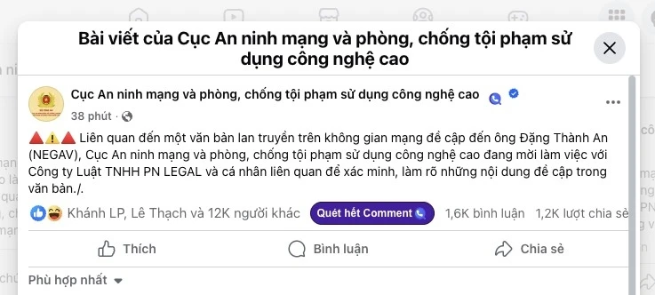 Văn bản lan truyền trên mạng xã hội