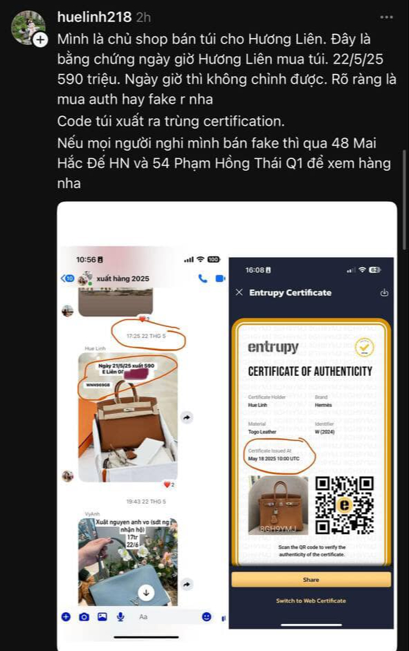 Seller lên tiếng: Hé lộ bằng chứng xác thực