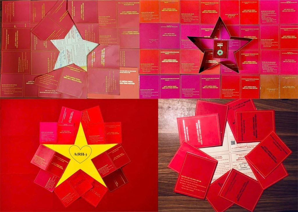 Trên mạng xã hội, sắc đỏ lan tỏa với hàng loạt bức ảnh, đoạn video kèm hashtag #TuhaodongmauViet #hienmau.