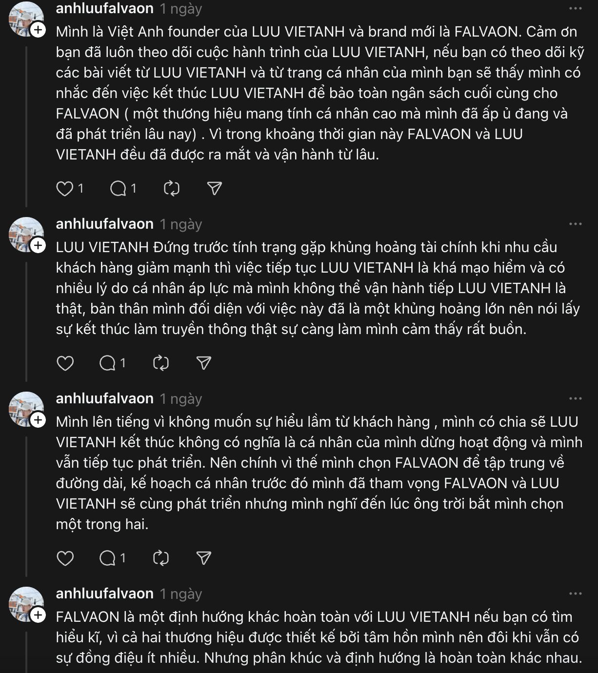 Lưu Việt Anh: “Đây không phải chiêu trò”