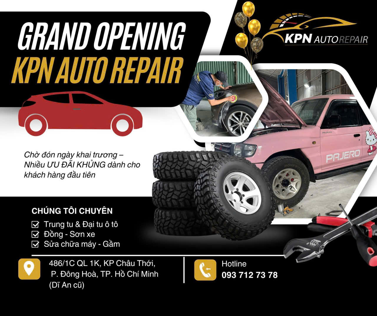 Grand Opening KPN Auto Repair – nhiều ưu đãi hấp dẫn chào đón khách hàng đầu tiên.