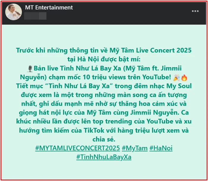 Thành tích “khủng” từ một bản live