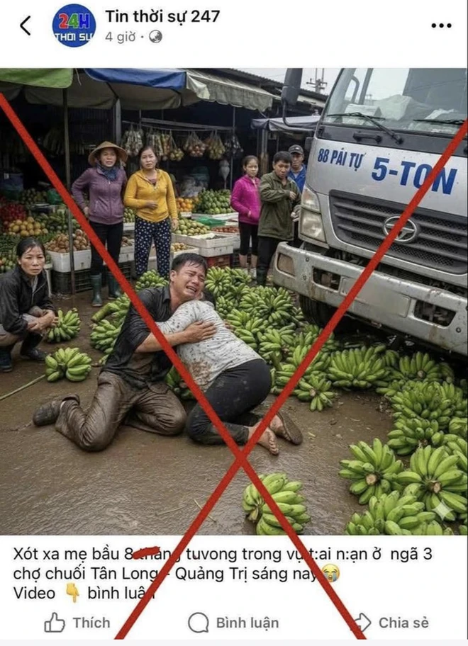  Công an cảnh báo hình ảnh giả mạo vụ xe tải lao vào chợ Tân Long