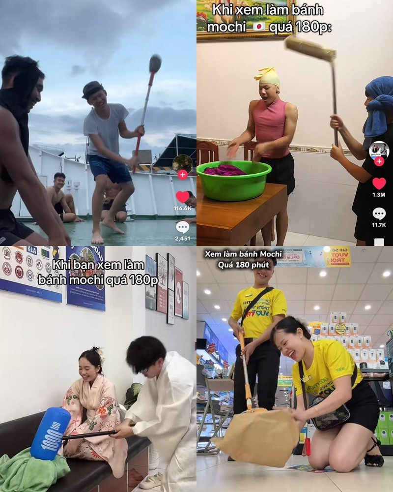  Gen Z Việt biến nghi thức giã mochi Nhật thành màn “tấu hài” triệu view trên TikTok