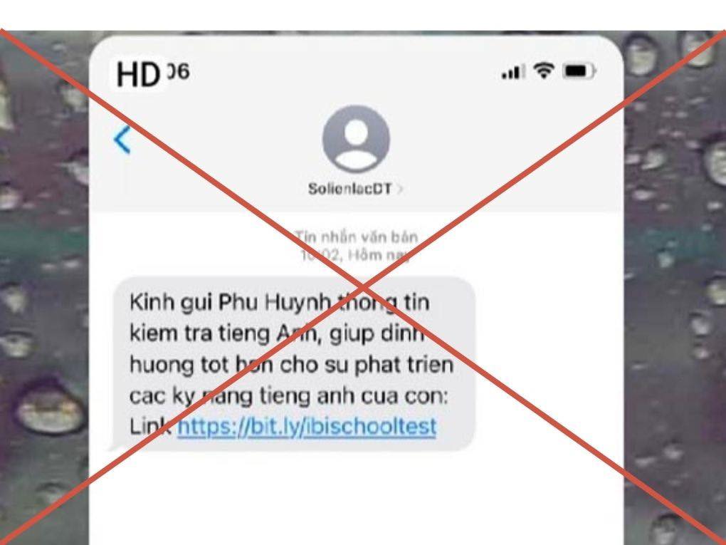  Xuất hiện tin nhắn giả mạo yêu cầu phụ huynh đăng nhập xem điểm