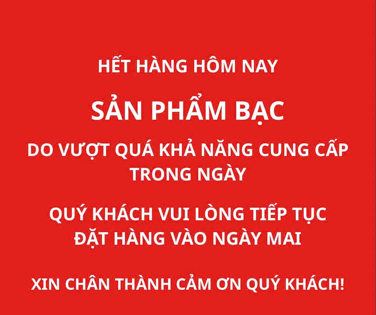 hệ thống Phú Quý thông báo tạm ngưng bán sau ít giờ mở cửa vì lượng hàng tồn kho không còn đủ đáp ứng nhu cầu.