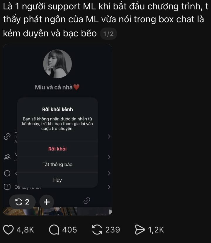 Sau phát ngôn gây tranh cãi, Miu Lê giữ im lặng