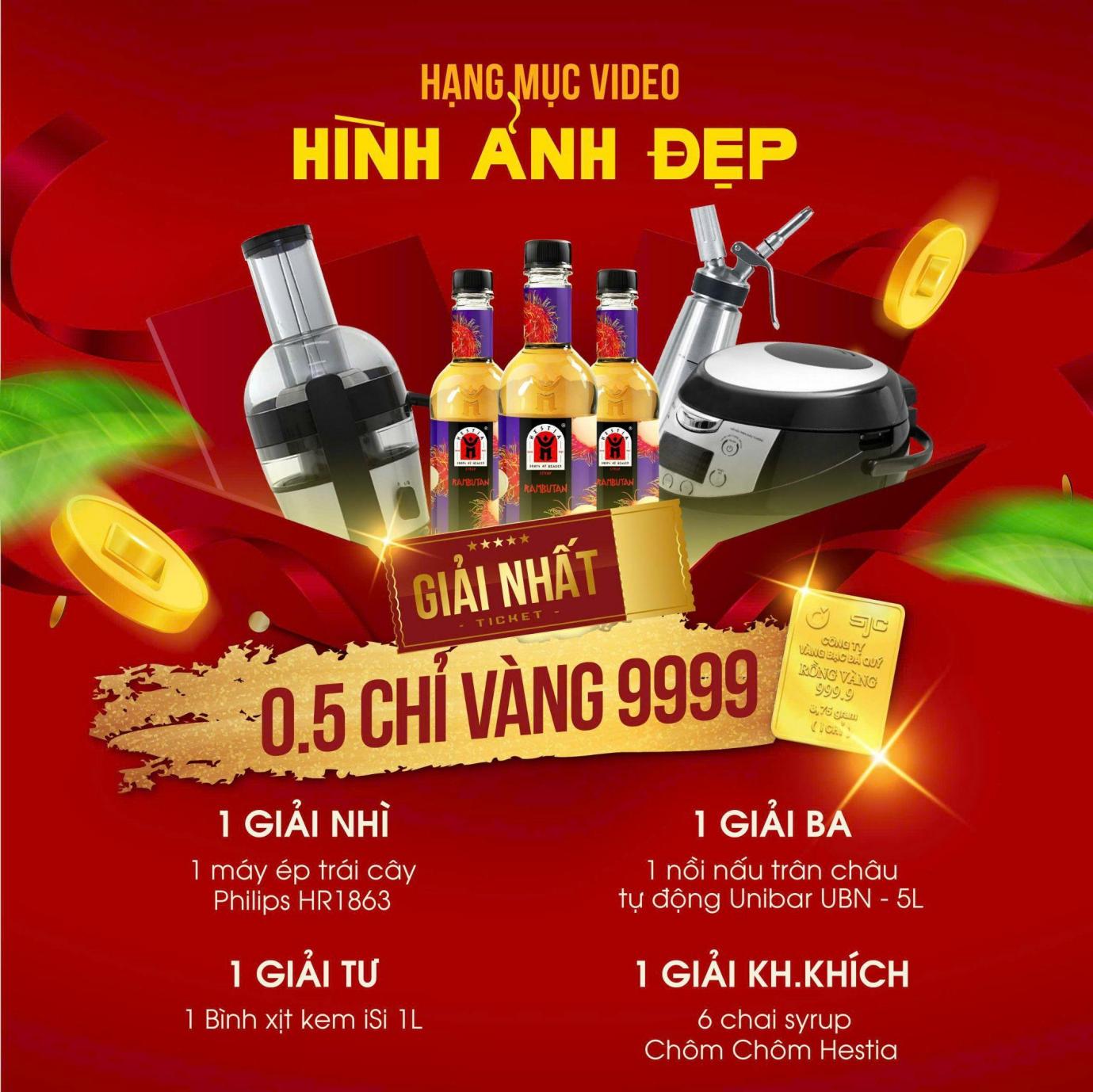 Bạn chỉ cần quay video ngắn về pha chế với chai syrup xuất hiện ít nhất 5 giây, đăng kèm hashtag đúng, và gửi link về Fanpage Hestia để tham dự.