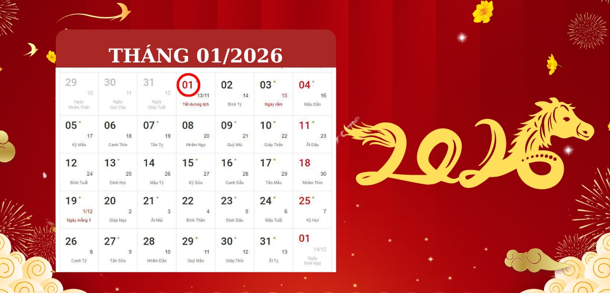Tết Dương lịch 2026 rơi vào thứ Năm, có thể được nghỉ 4 ngày liên tiếp nếu hoán đổi.