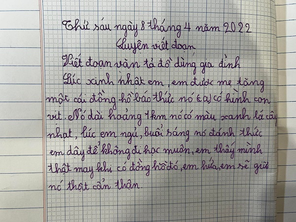  Bài văn tả chiếc đồng hồ “dài 1km” của học sinh tiểu học khiến dân mạng bật cười
